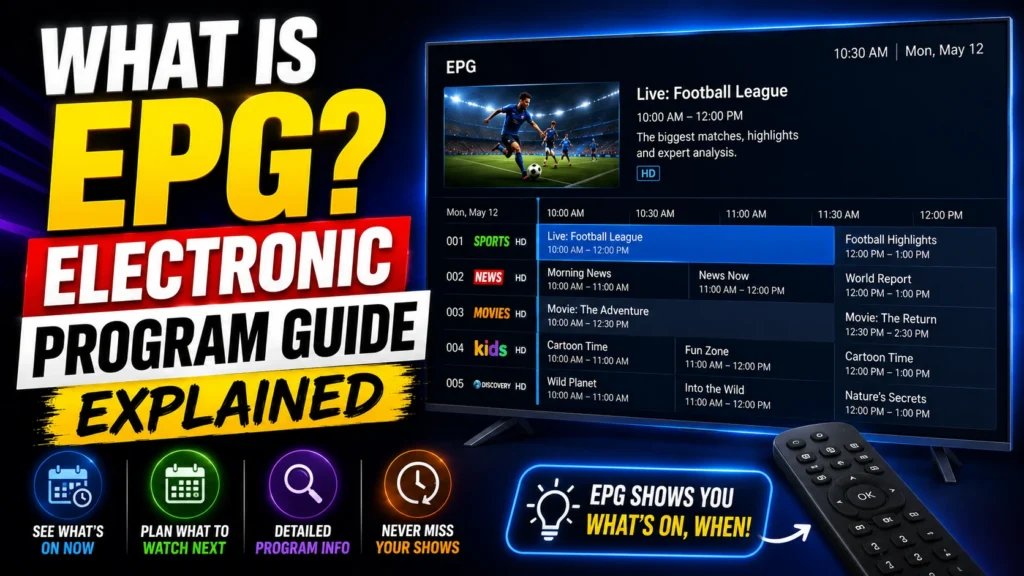 What Is EPG? Electronic Program Guide Explained (2026) 2 What is EPG Electronic Program Guide Explained