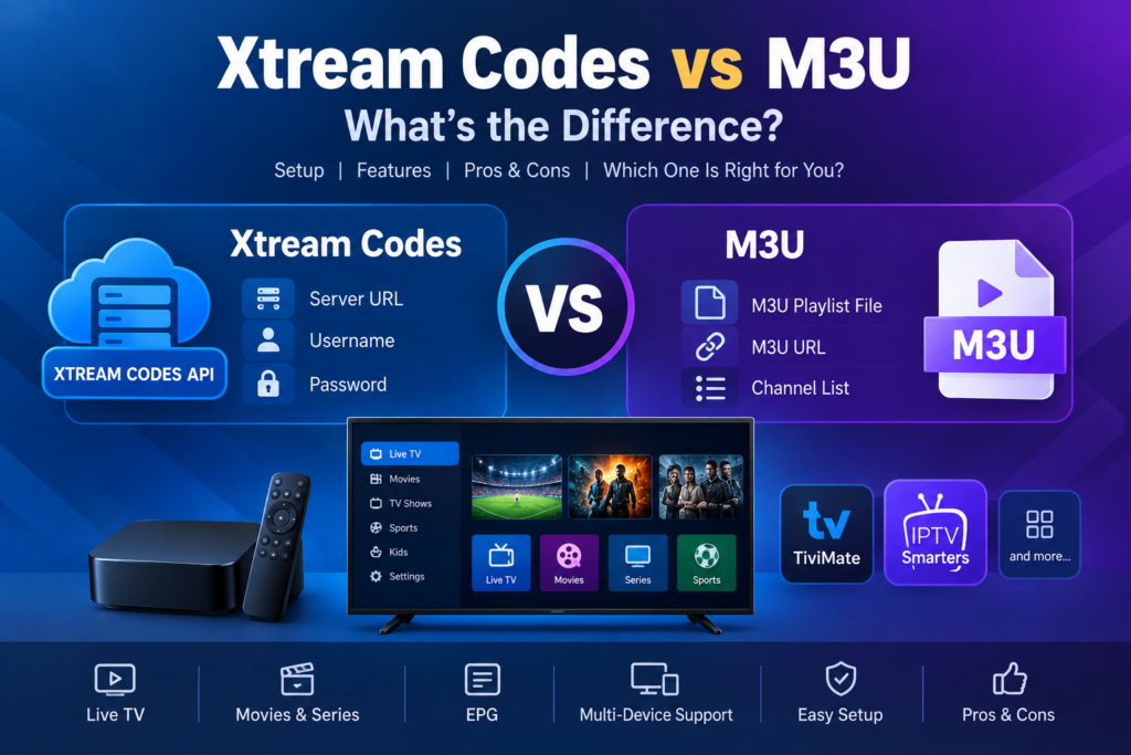 Xtream Codes vs M3U What Is the Difference
